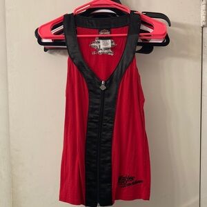 Harley-Davidson Red Tank with Black Zip-Front Trim